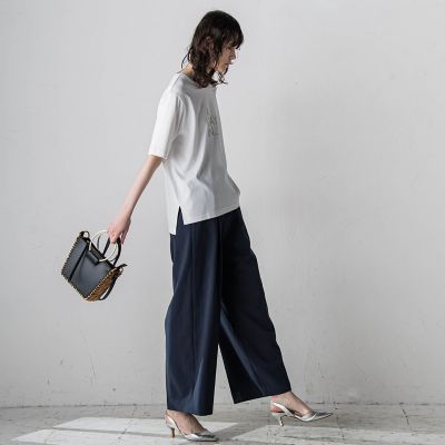 【大きいサイズ】刺しゅうコンパクトＴシャツ≪洗濯機で洗える≫