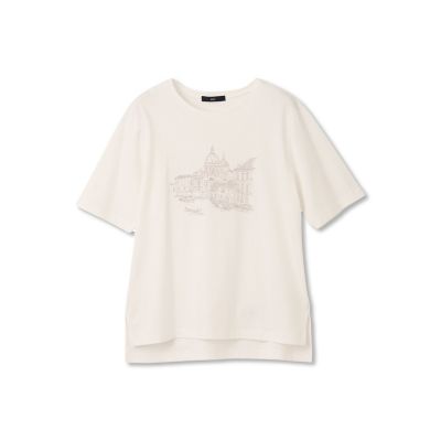 【大きいサイズ】刺しゅうコンパクトＴシャツ≪洗濯機で洗える≫