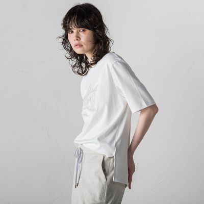 【大きいサイズ】刺しゅうコンパクトＴシャツ≪洗濯機で洗える≫