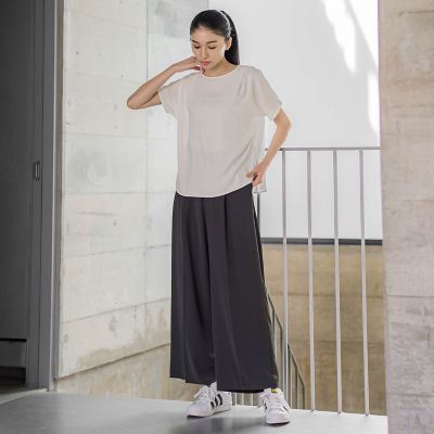 【ラ　エフ】ラ エフ エルサイズ la.f…(Lsize) 【大きいサイズ】サテンドッキングスムースカットソー≪洗濯機で洗える≫ 大きいサイズ】サテンドッキングスムースカットソー≪洗濯機で