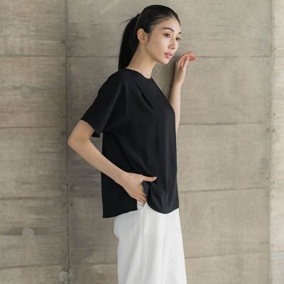 【ラ　エフ】ラ エフ エルサイズ la.f…(Lsize) 【大きいサイズ】サテンドッキングスムースカットソー≪洗濯機で洗える≫ 大きいサイズ】サテンドッキングスムースカットソー≪洗濯機で