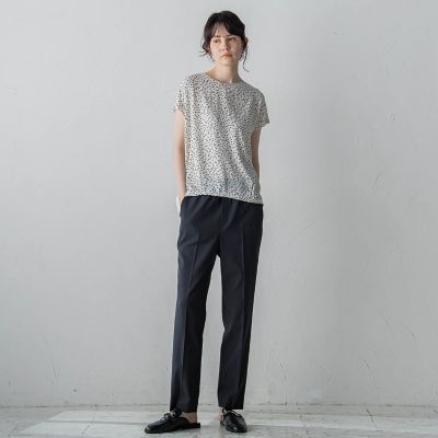 【大きいサイズ】幾何プリントスムースカットソー≪洗濯機で洗える≫