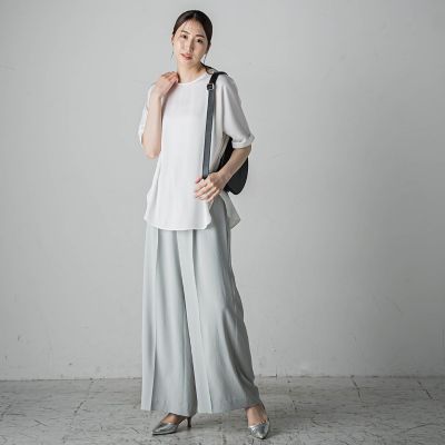 【大きいサイズ】パーフェクトベアスムースカットソー≪洗濯機で洗える≫