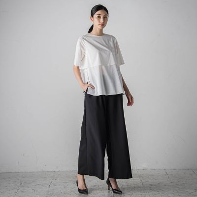 【大きいサイズ】ライクアウーヴンケープ風カットソー≪洗濯機で洗える／接触冷感≫