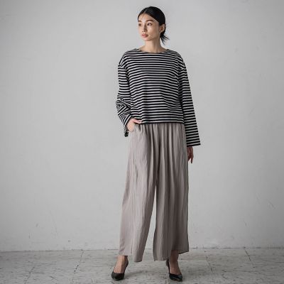 【大きいサイズ】ワイドスリーブボーダーカットソー≪洗濯機で洗える／吸水速乾／紫外線防止≫