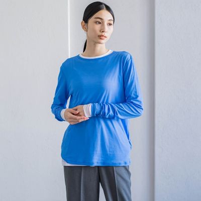 【大きいサイズ／カタログ掲載】シアーストレッチフライスカットソー≪洗濯機で洗える≫