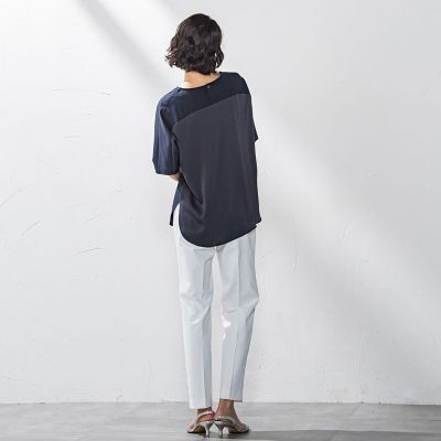 【大きいサイズ】バックサテンカットソー≪洗濯機で洗える≫
