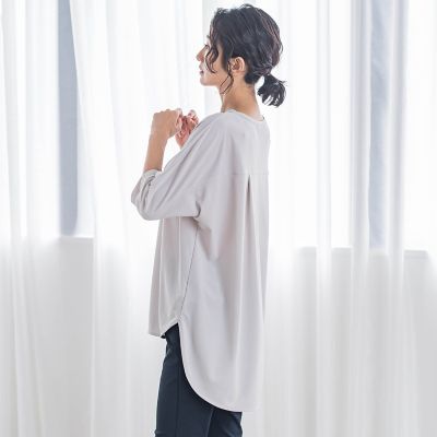 【大きいサイズ】【ｂｉｙｏｒｉ】“ブラウスのような”万能Ｔシャツ≪洗濯機で洗える≫