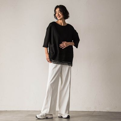 【大きいサイズ】【ｂｉｙｏｒｉ】”裾に咲くレース”日常がさりげなくときめきくカットソー≪洗濯機で洗える≫