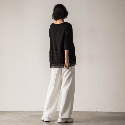 【大きいサイズ】【ｂｉｙｏｒｉ】”裾に咲くレース”日常がさりげなくときめきくカットソー≪洗濯機で洗える≫