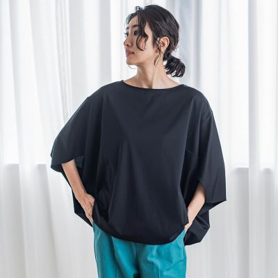 la.f...（Women/大きいサイズ）/ラ　エフ L （大きいサイズ） 【大きいサイズ】ハリプルジャージカットソー≪洗濯機で洗える≫