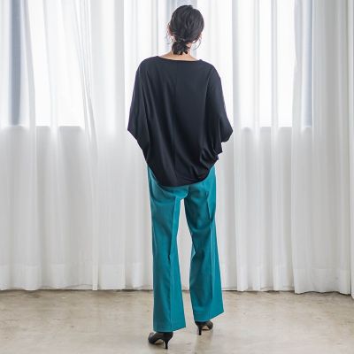 【大きいサイズ】ハリプルジャージカットソー≪洗濯機で洗える≫