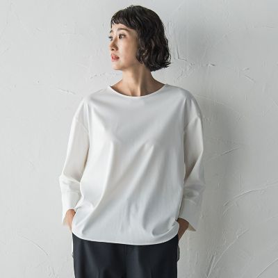 【送料無料】la.f...（Women/大きいサイズ）/ラ エフ L（大きいサイズ）パーフェクトベアスムースカットソー&#8810;洗濯機で洗える&#8811; 01ホワイト トップス【三越伊勢丹/公式】