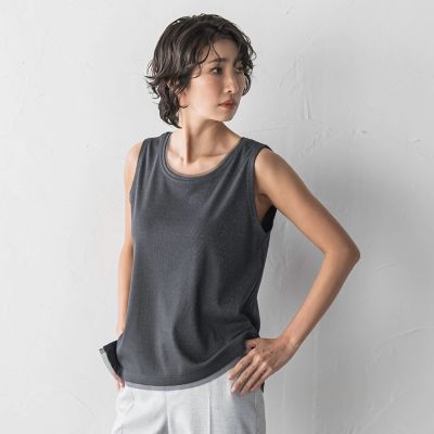 ＜la.f...（Women/大きいサイズ）＞【大きいサイズ】ラメテレコタンクトップ