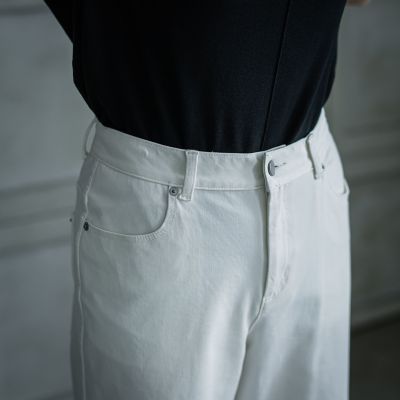 【大きいサイズ】イスコホワイトデニムパンツ