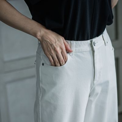 【大きいサイズ】イスコホワイトデニムパンツ