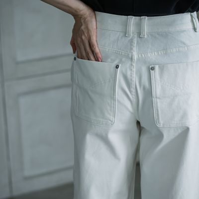 【大きいサイズ】イスコホワイトデニムパンツ