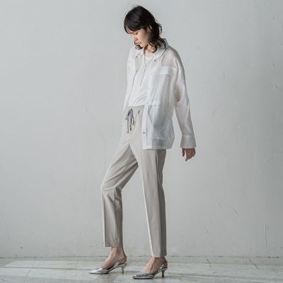 【大きいサイズ】ドロストテーパードパンツ≪洗濯機で洗える／撥水防汚加工≫