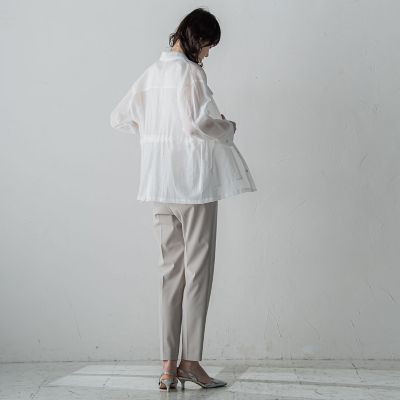 【大きいサイズ】ドロストテーパードパンツ≪洗濯機で洗える／撥水防汚加工≫