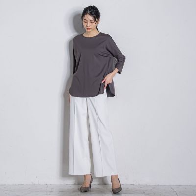 【大きいサイズ】シェルタリングドライワイドパンツ≪洗濯機で洗える／セットアップ対応≫