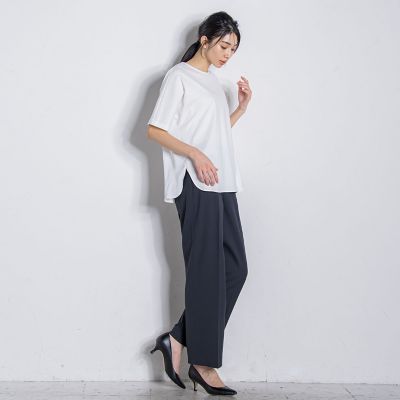 【大きいサイズ】シェルタリングドライワイドパンツ≪洗濯機で洗える／セットアップ対応≫