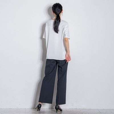 【大きいサイズ】シェルタリングドライワイドパンツ≪洗濯機で洗える／セットアップ対応≫