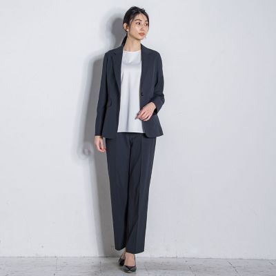【大きいサイズ】シェルタリングドライワイドパンツ≪洗濯機で洗える／セットアップ対応≫