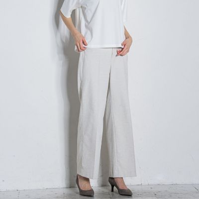 【大きいサイズ】シェルタリングドライワイドパンツ≪洗濯機で洗える／セットアップ対応≫