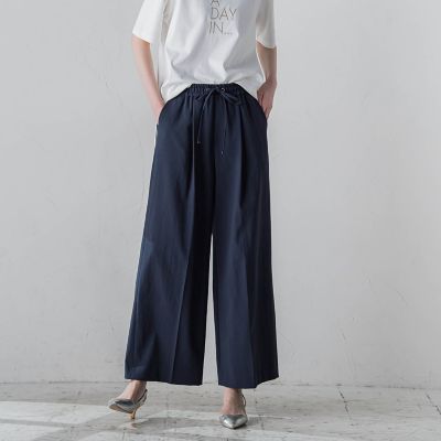 【大きいサイズ】ドライシャンタンワイドパンツ≪洗濯機で洗える≫