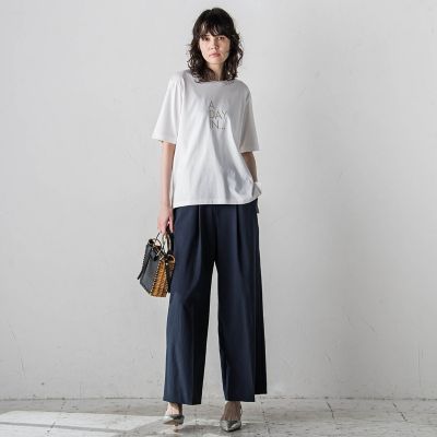 【大きいサイズ】ドライシャンタンワイドパンツ≪洗濯機で洗える≫
