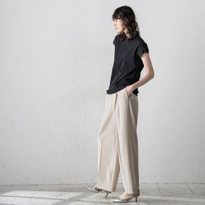 【大きいサイズ】ドライシャンタンワイドパンツ≪洗濯機で洗える≫