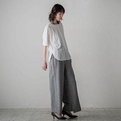 【大きいサイズ】リネンクラッシックパンツ≪手洗い可能／セットアップ対応≫
