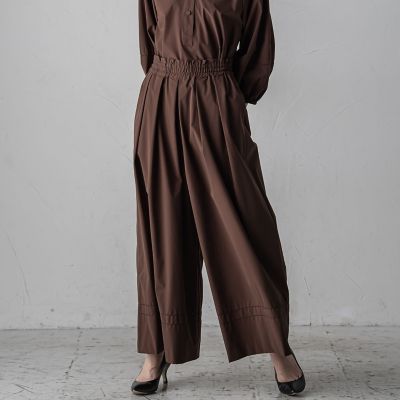 【大きいサイズ】ボリュームワイドタフタパンツ≪洗濯機で洗える／セットアップ対応≫