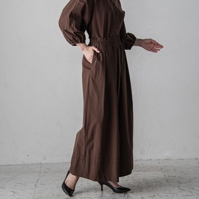 【大きいサイズ】ボリュームワイドタフタパンツ≪洗濯機で洗える／セットアップ対応≫