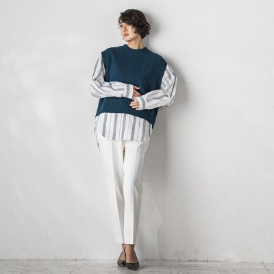 【大きいサイズ／カタログ掲載】ピクシエスタテーパードパンツ≪洗濯機で洗える／セットアップ対応≫