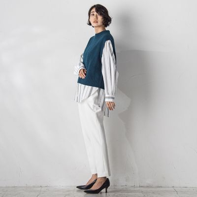 【大きいサイズ／カタログ掲載】ピクシエスタテーパードパンツ≪洗濯機で洗える／セットアップ対応≫