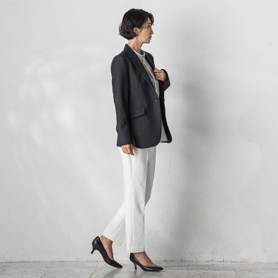 【大きいサイズ／カタログ掲載】ピクシエスタテーパードパンツ≪洗濯機で洗える／セットアップ対応≫