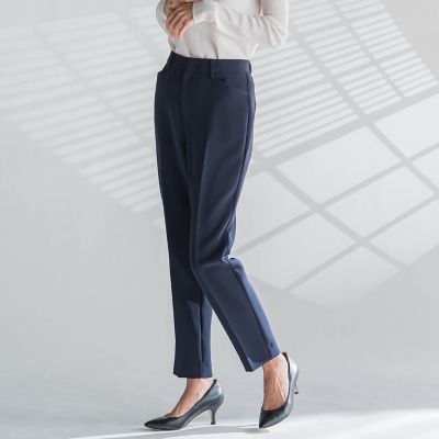 la.f...（Women/大きいサイズ）/ラ　エフ L （大きいサイズ） 【大きいサイズ】ダブルクロステーパードパンツ≪洗濯機で洗える≫