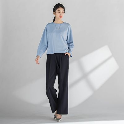 【大きいサイズ】パーフェクトジャージワイドパンツ≪洗濯機で洗える≫