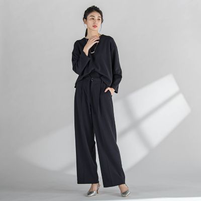 【大きいサイズ】パーフェクトジャージワイドパンツ≪洗濯機で洗える≫