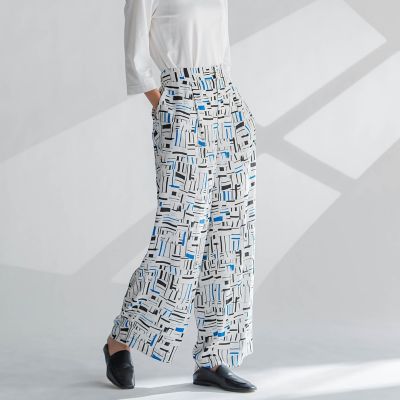 大きいサイズ】幾何柄パンツ≪洗濯機で洗える≫ | la.f（Women