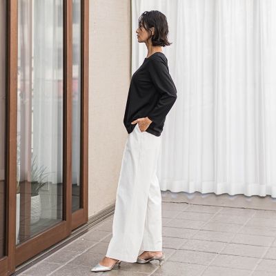 【ＷＥＢ限定／大きいサイズ】シェルタリングワイドパンツ≪洗濯機で洗える≫