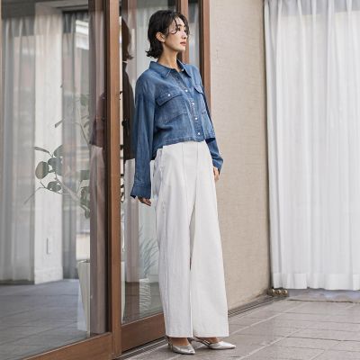 【ＷＥＢ限定／大きいサイズ】シェルタリングワイドパンツ≪洗濯機で洗える≫