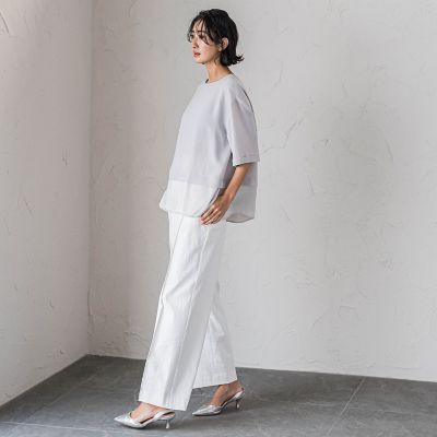 【ＷＥＢ限定／大きいサイズ】シェルタリングワイドパンツ≪洗濯機で洗える≫