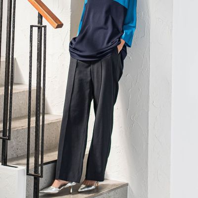 【ＷＥＢ限定／大きいサイズ】シェルタリングワイドパンツ≪洗濯機で洗える≫
