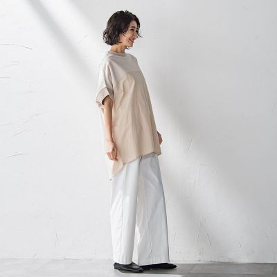 【大きいサイズ】【ｂｉｙｏｒｉ】シェルタリングドライオックスワイドパンツ≪洗濯機で洗える≫