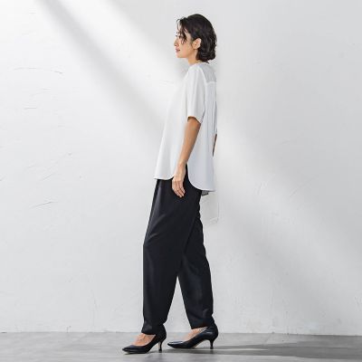 【大きいサイズ】キレリテーパードパンツ≪洗濯機で洗える≫