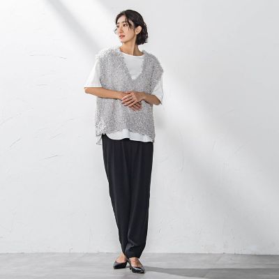 【大きいサイズ】キレリテーパードパンツ≪洗濯機で洗える≫
