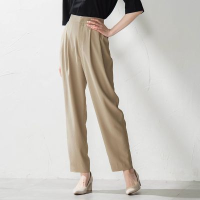 【大きいサイズ】キレリテーパードパンツ≪洗濯機で洗える≫