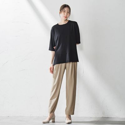 【大きいサイズ】キレリテーパードパンツ≪洗濯機で洗える≫